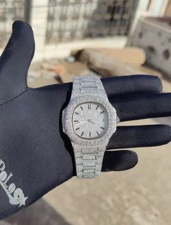 Round Iced Moissanite Watch