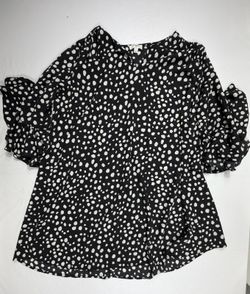Umgee USA Black and White Polka Dot Blouse Size S