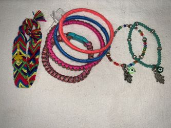 Assortment of colorful bracelets