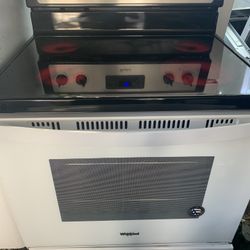 Whirlpool  stove/oven  -Stainless steel   White door