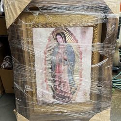 Cuadro grande de virgen con luz