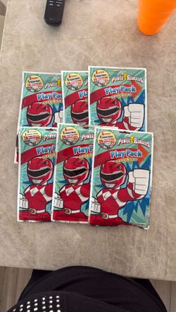 6 Power Ranger Play Pack Grab & Go For Kid 