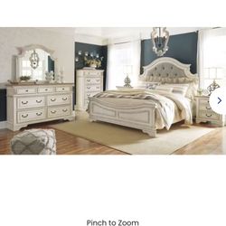 Two Tone Upholstered Panel Bedroom Set