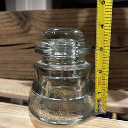 Vintage Whitall Tatum No. 1 Clear Glass Insulator For DIY Lamp