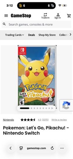Pokemon Let’s Go Pikachu Nintendo Switch Game