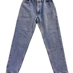 Vintage Wrangler High Waist Mom Jeans Light Wash Denim Straight Leg. Rugged Wear