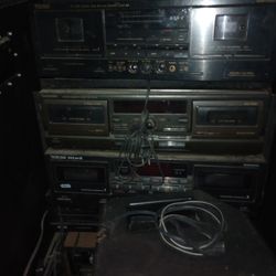 A Stack Of Dual Tape Decks