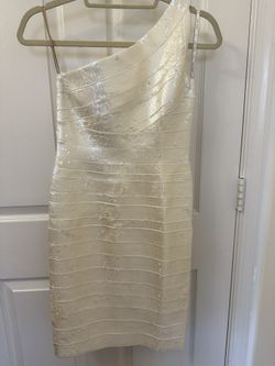 Hervè Lèger Sequined White Bandage Dress, M. Great Condition