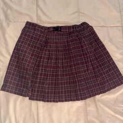 Vintage Maroon Plaid Mini Skirt 