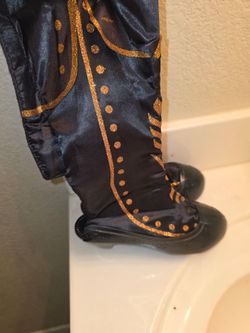 Kids Costume anna frozen Boots Black and Gold 7.5 kids