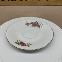 Vintage Bone China Pink Roses Saucer -1970s