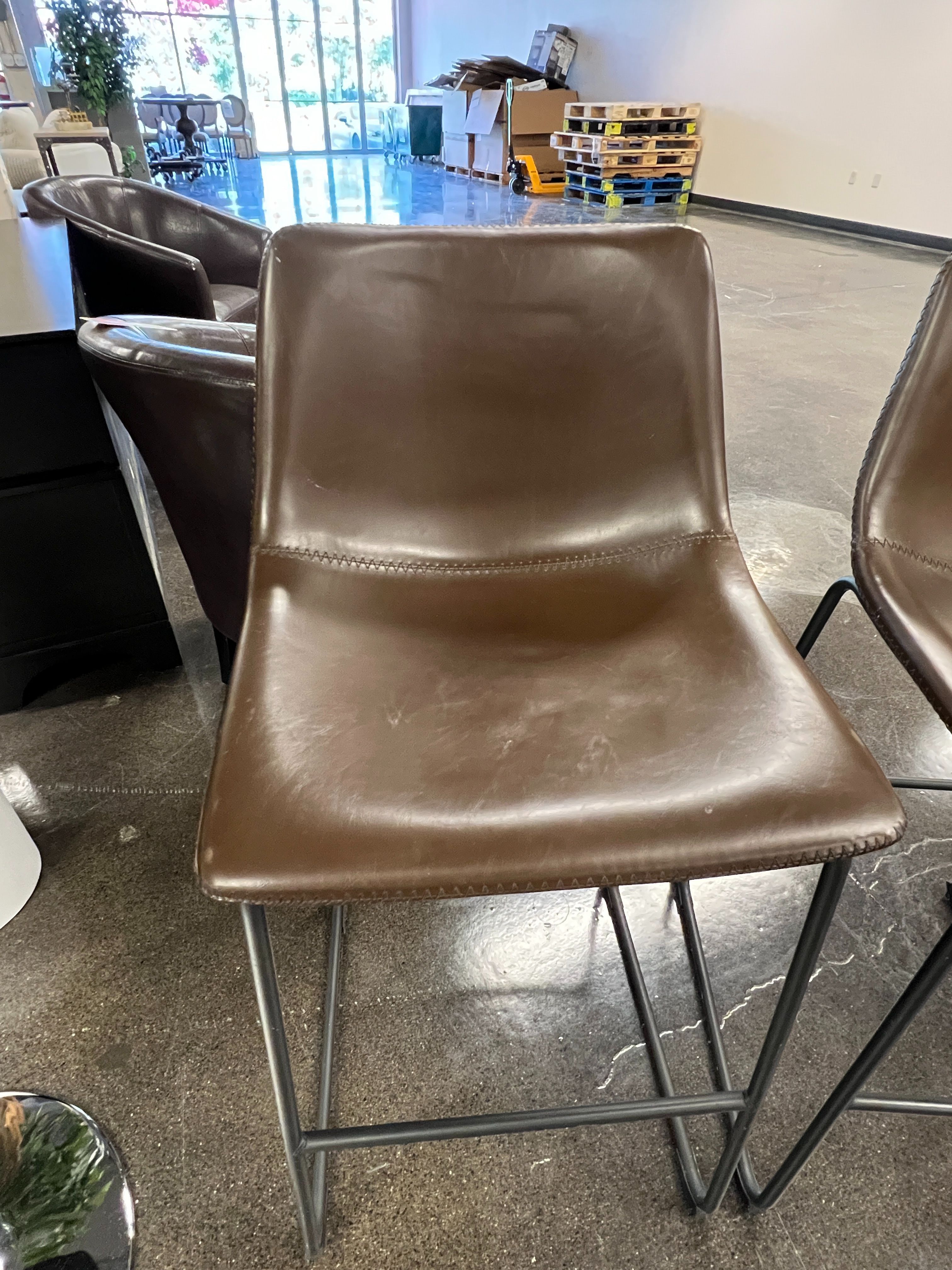 Faux Leather Counter Height Stool