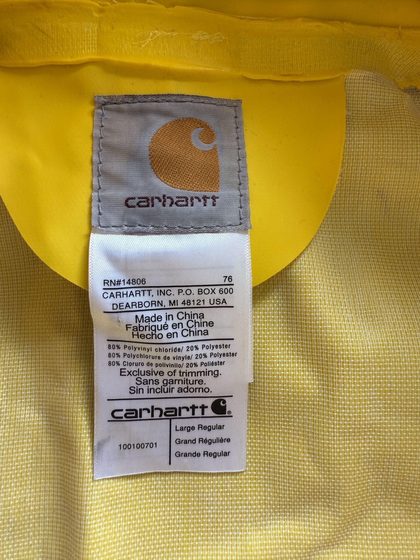 Carhartt Yellow rain jacket 🧥