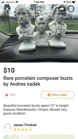 Vintage composer heads by Andrea safekeepings