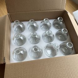 Set of 12 Small Glass Bud Vases