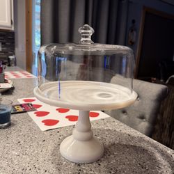 Pioneer Woman 10” Glass Cake Platter With Dome  