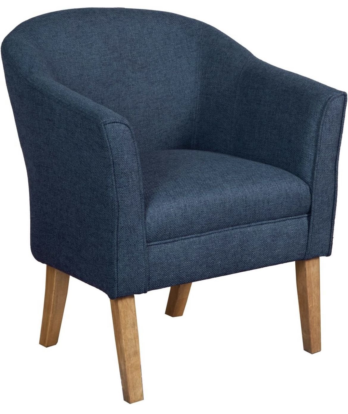 26-145 HomePop Barrel Shaped Accent Chair,Arm Rest, WOOD AND POLYESTER,Blue