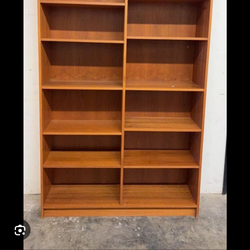 Two Mid Century Danish Modern Hundevad Style 2 Row Teak Bookcase