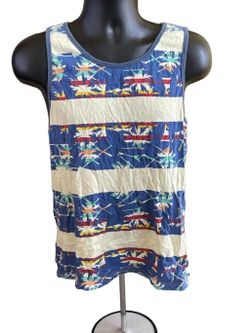 Men's Volcom Tank Top, Size M, Blue & White