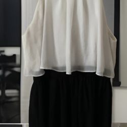 Girl’s Black & White halter formal special occasions Dress sz 16.5 youth