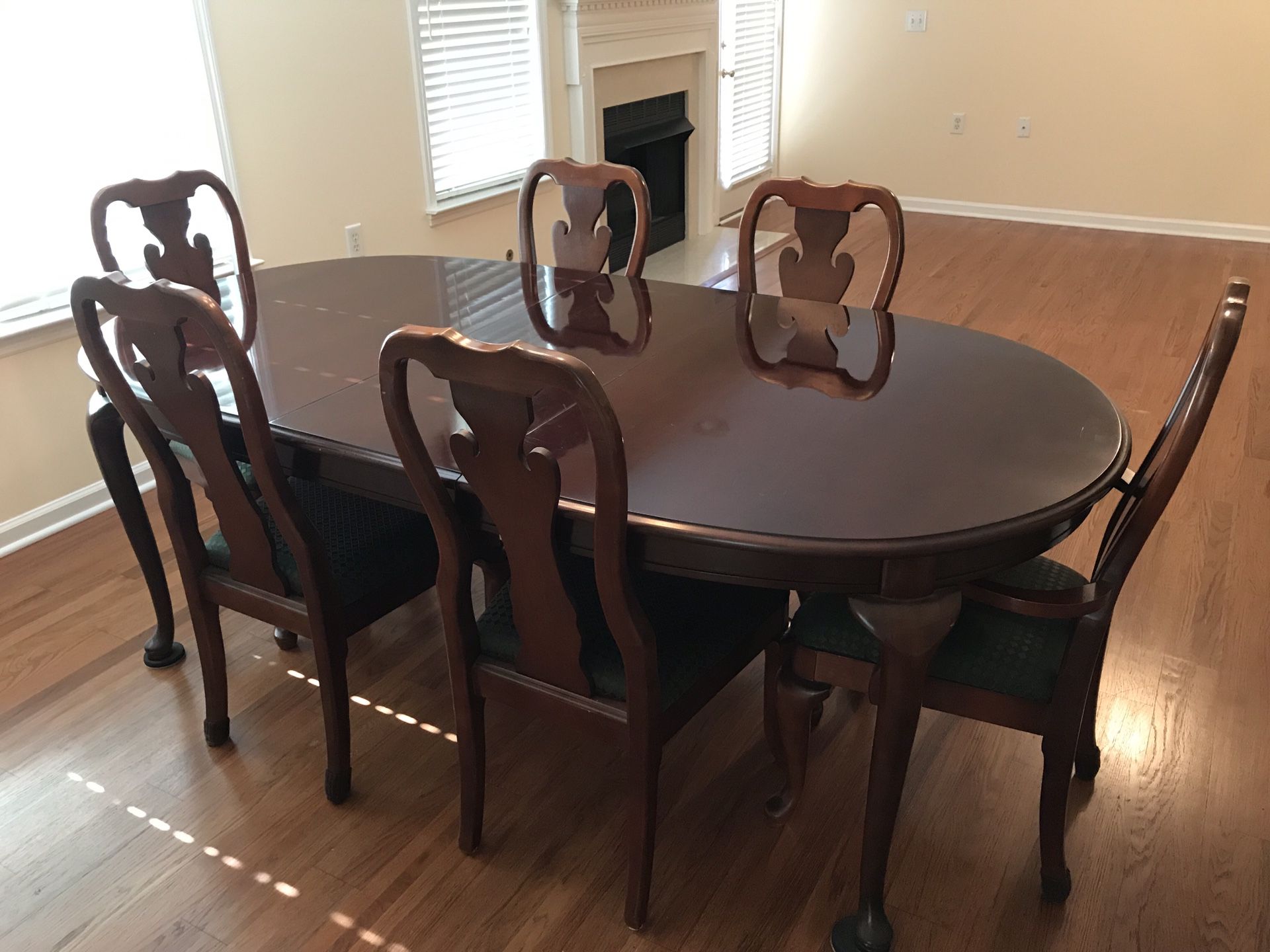 Thomasville Dining Room Suite with 2 leaves and a custom made table pad. Price $450.00