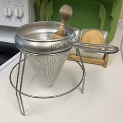 Vintage Strainer W/ Wooden Pestle
