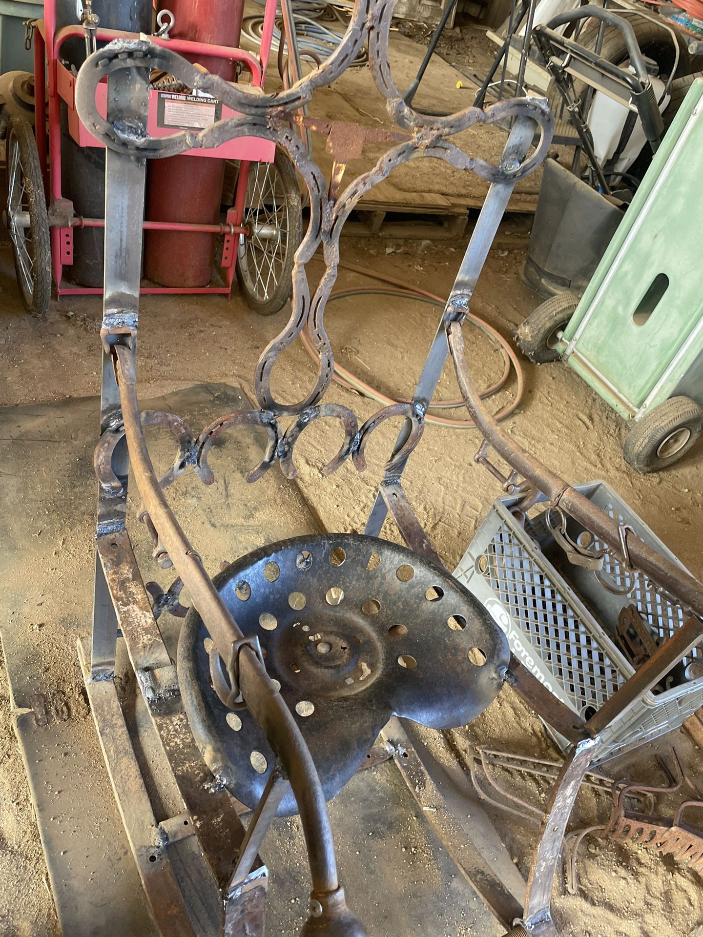 Horseshoe Tractor Seat Rocking Chair 