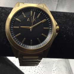 Armani Exchange watch gold tone men’s (Brand New Battery)