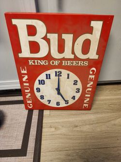 Budweiser Sign 1989 Clock 