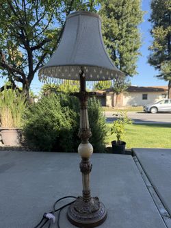 Vintage Ornate Solid Resin Table Lamp 35” Tall