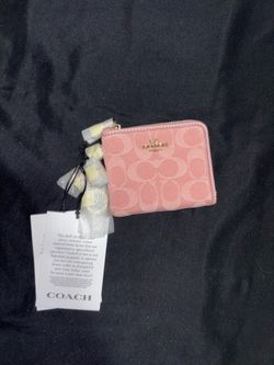 coach wallet pink denim