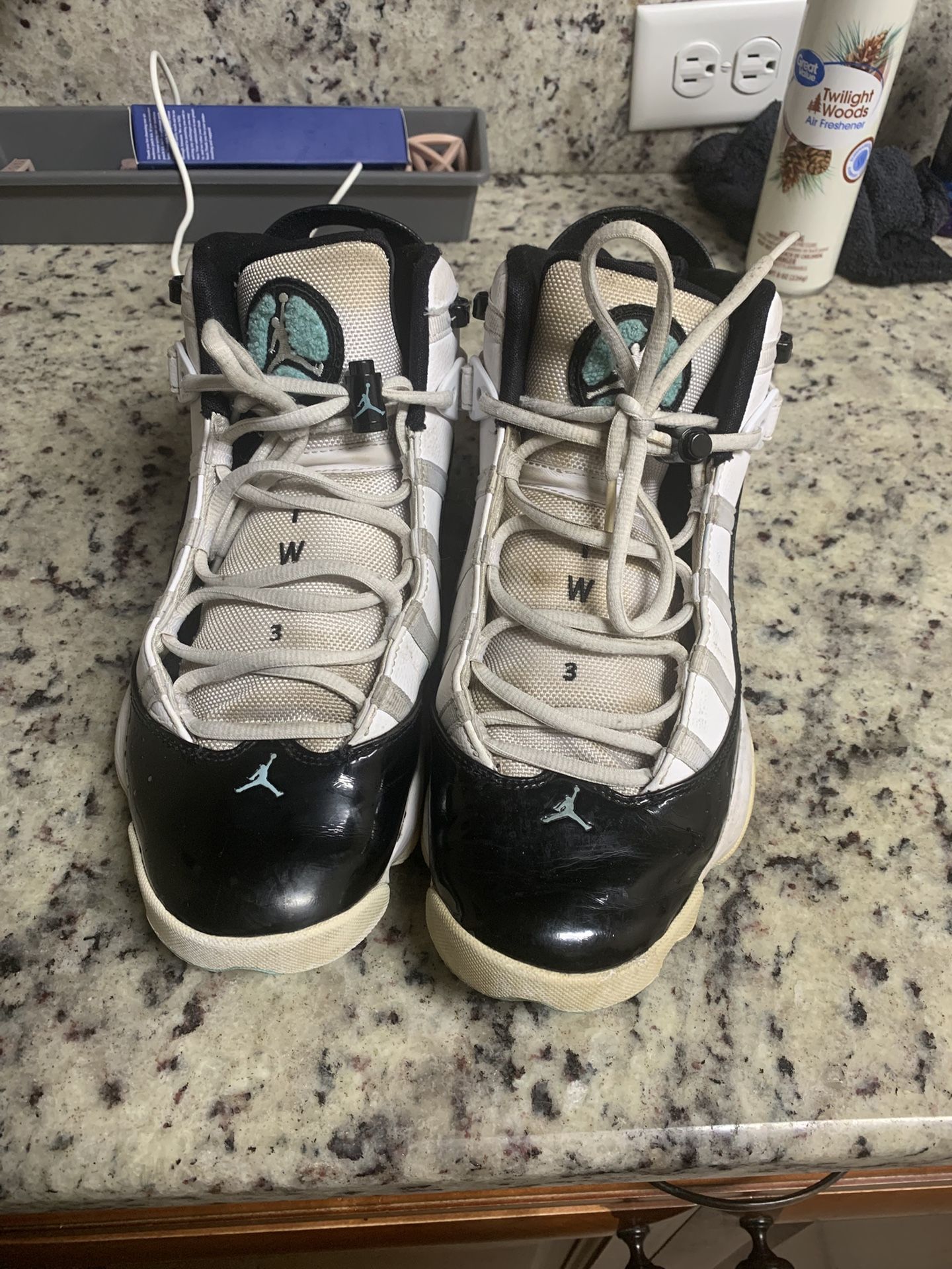 jordan 6 rings white tropical twist black (size: 10 mens)