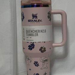 Stanley Lilo & Stitch 40oz Quencher H2.0 Tumbler Pink Cup Engraved