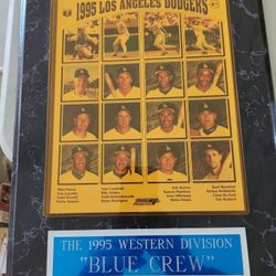 Vintage Dodgers Plaque 15x12