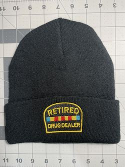 NEW! Retired Drug Dealer Black Beanie Hat