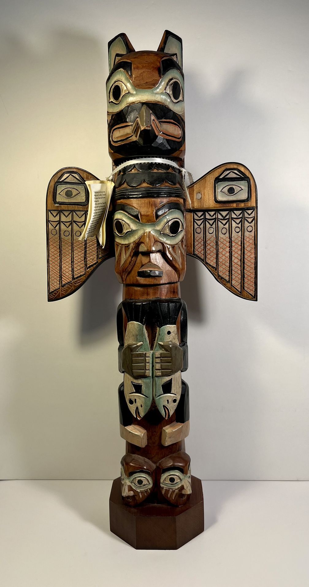 RARE VTG Alaska Black Diamond Ketchikan FOGWOMAN Totem Pole by PATRICK SEALE 24"