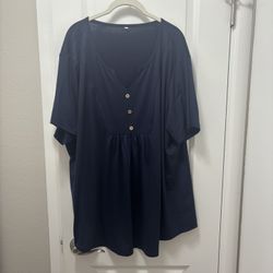 Navy Short Sleeves Top