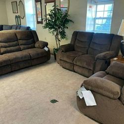 Tulen Chocolate Reclining Living Room Set