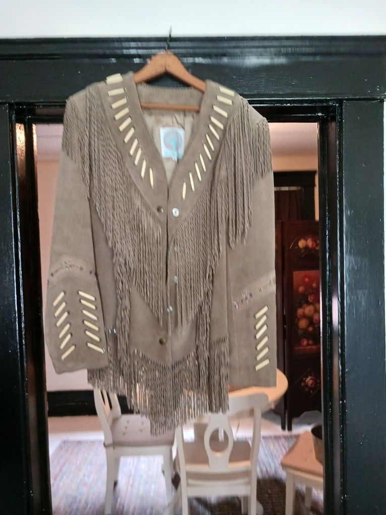 SUEDE FRINGE COAT