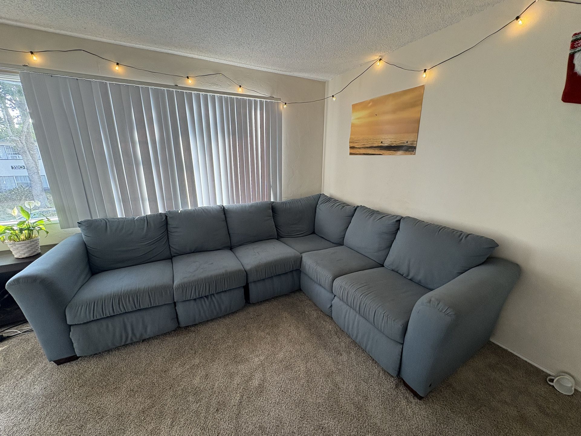 Adjustable Corner Couch w/ 2 reclining footrests