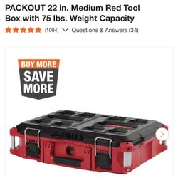 Milwaukee PACKOUT 22 in. Medium Red Tool Box with 75 lbs. Weight Capacity