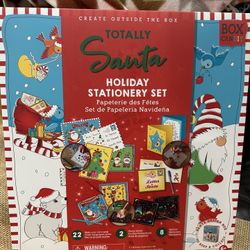 Santa Holiday Stationary Never Opened 
