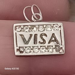 Vtg.Sterling Silver " VISA CARD" Adorable  Charm