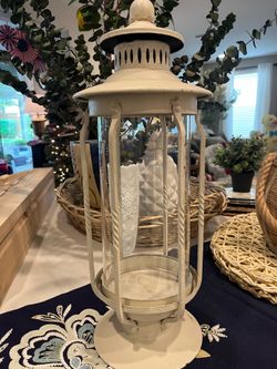 Beautiful metal and glass lantern