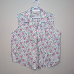 Vintage Tradition Sleeveless Collared Button Down Floral Grandm Blouse Top XXLVintage Tradition Sleeveless Collared Button Down Floral Grandm: Blouse 