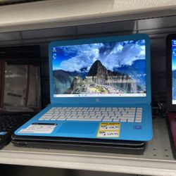 Hp Stream Sky Blue Computer Laptop 14” With Charger Working Condition 
