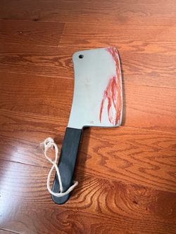 16.25" Bloody Meat Cleaver Halloween Costume Prop Fake Plastic Butcher Knife