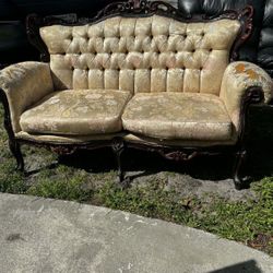 Vintage 3-Legged Sofa- Needs To Be Upholstered