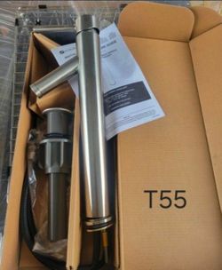 Glacier Bay Modern Single Hole Single-Handle Vessel Bathroom Faucet Nickel with Drain