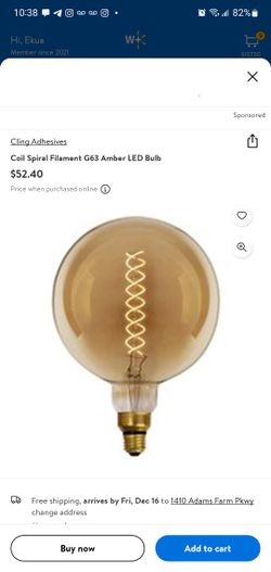 Coil Spiral Filament Amber LED Bulb